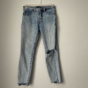 Lucky Brand Women's Distressed Light Wash Mid Rise Ava Skinny Jeans 6